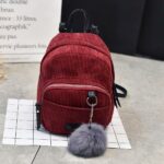Sac à dos femme petit format velours côtelé - Rouge - Sac à dos Sac à dos fille