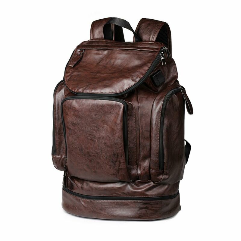 Sac à dos similicuir multi-poches - Marron - Sac à dos Sac à main