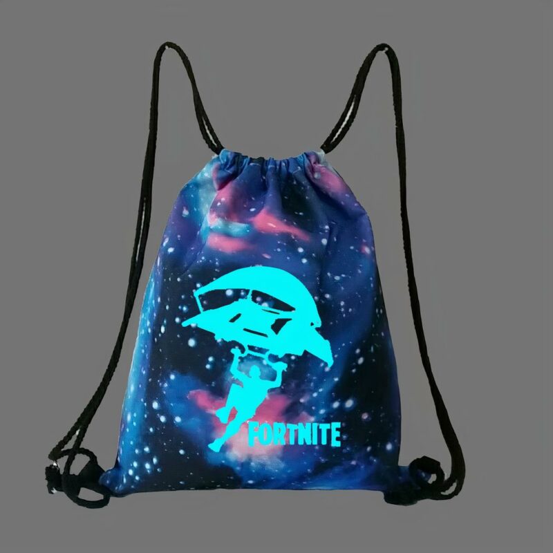 Sac à dos de sport Fortnite phosphorescent - Bleu - Sac à main Sac à dos à cordon