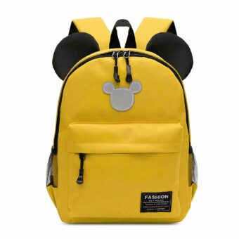 Sac à dos enfant coloré Mickey jaune avec un fond blanc