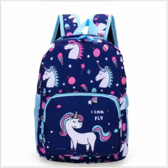 Sac à dos enfant imprimé licornes coloré - Bleu foncé - Sac à dos scolaire Sac à dos pour enfants
