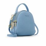 Sac à dos femme petit format multi-zip - Bleu - Sac à dos Sac à dos