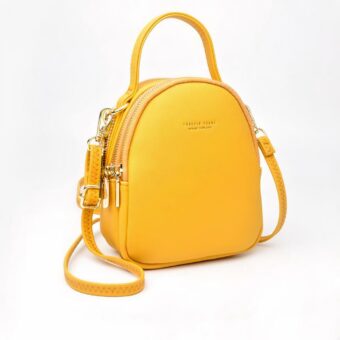 Sac à dos femme petit format multi-zip - Jaune - Sac à dos Sac à main