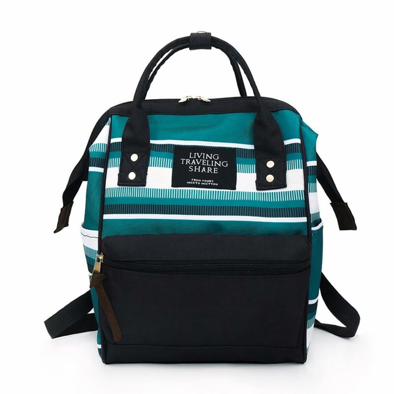 Sac à dos femme à rayures - S, Vert - Sac à main Sac à dos