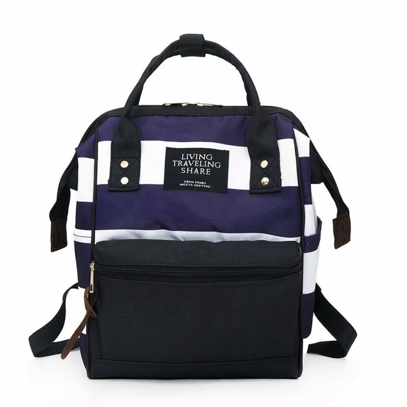 Sac à dos femme à rayures - S, Bleu foncé - Sac à main sac de messager