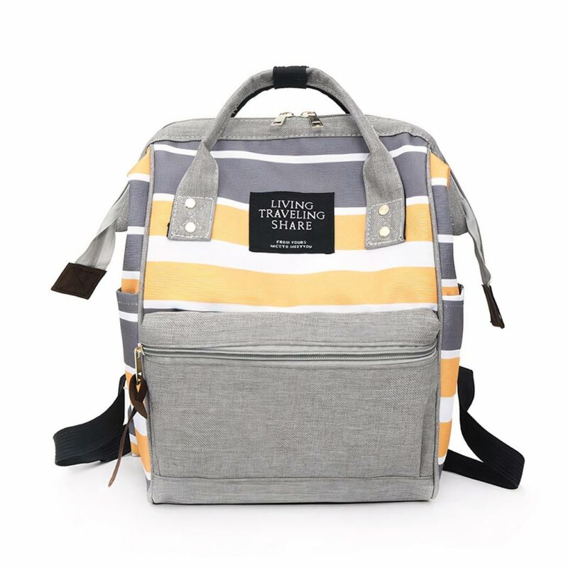 Sac à dos femme à rayures - S, Jaune - Sac à main Sac à dos