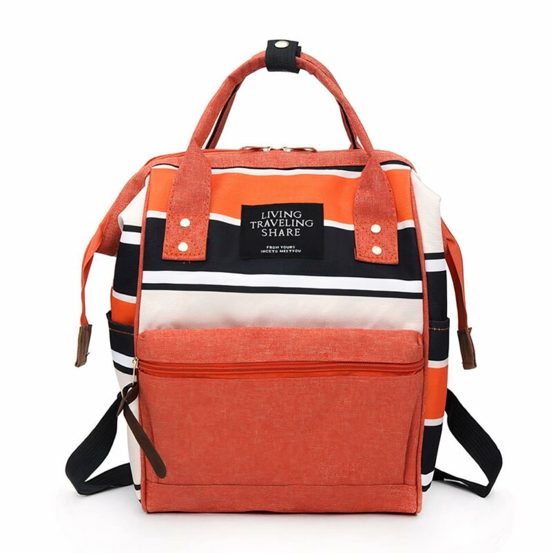 Sac à dos femme à rayures - S, Orange - Sac à dos Sac à main