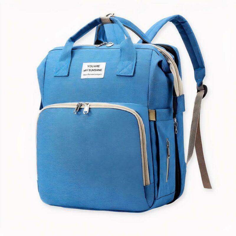 Ce sac à dos lange bébé révolutionnaire se transforme en lange pour changer les couches de votre bébé. Vous pouvez maintenant l'allonger à tout moment et le changer partout. Ce sac a de nombreuses poches et trois poches à biberons à l'avant avec isolant pour garder la température. Le sac est imperméable et toute la doublure amovible est lavable.