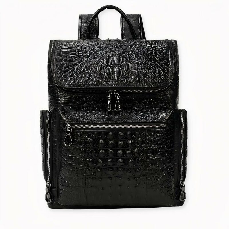 Ce sac à dos en cuir effet alligator au style rock sera votre nouvel accessoire préféré. Un sac à l'allure affirmé avec son cuir travaillé pour donner un effet peau d'alligator. Grâce à son compartiment pour ordinateur et son appuie dorsal étudié pour soulager la pression sur votre dos, il ne vous quittera plus.