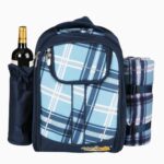 on voit un sac à dos isotherme avec une couverture intégrée il est de couleur bleu