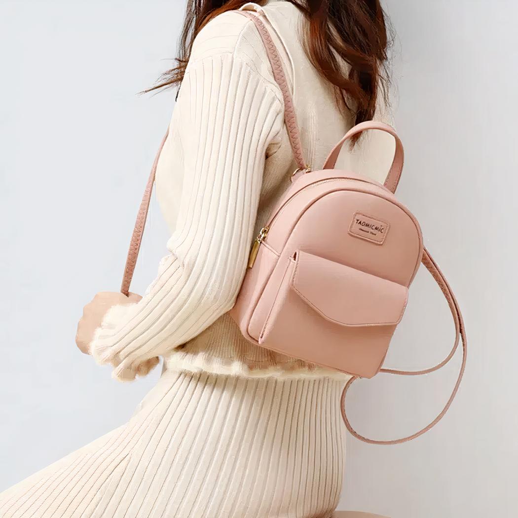 Sac à dos femme petit format cuir végan couleurs tendances – Image 7