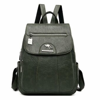 Sac à dos femme citadin en cuir - Vert - Sac à dos Sac à dos scolaire