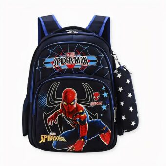 Sac à dos Spiderman avec trousse bleu, bonne qualité et très tendance.