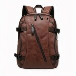 Sac à dos en cuir compact - Marron - Sac à dos Cuir