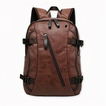 Sac à dos en cuir compact - Marron - Sac à dos Cuir