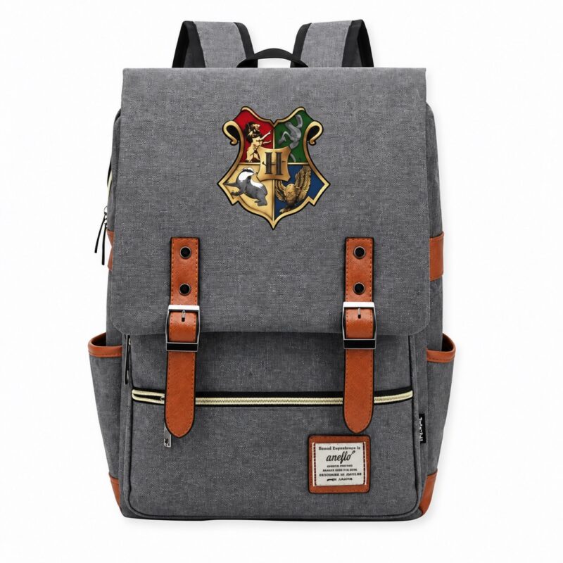 Sac à dos Harry Potter gris style collège vu de face
