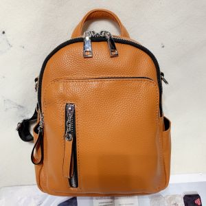 Petit sac à dos en cuir - Orange - Sac à main bagages