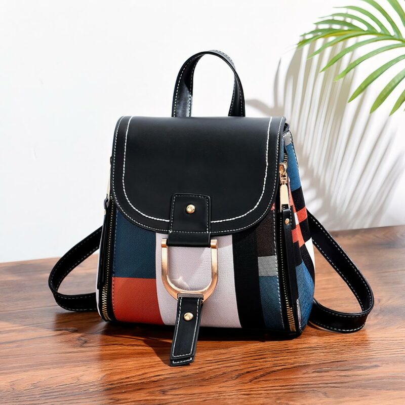 Sac à dos vintage multicolore - Noir - Sac bandoulière Sac à main