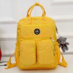 Sac à dos femme en nylon - Jaune - Sac à main Sac à dos