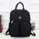 Sac à dos femme en nylon - Noir - Sac à dos scolaire Sac à dos