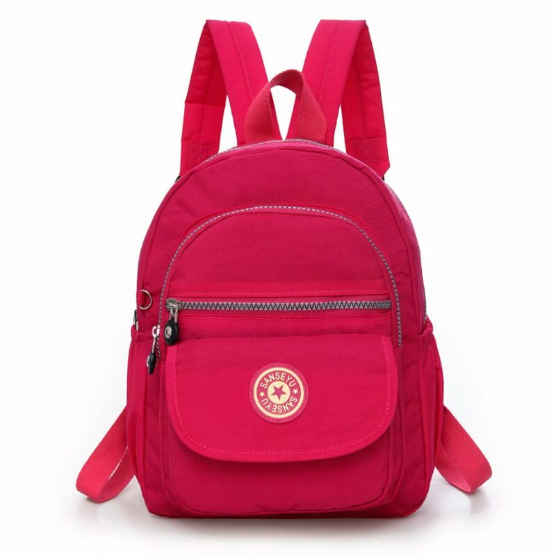 Sac à dos petit format en nylon - Rose - Sac à dos scolaire Sac à main