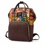 Sac à dos bébé motif floral - Marron - Couche Sac à langer