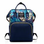 Sac à dos bébé motif floral - Bleu - Couche Sac à langer