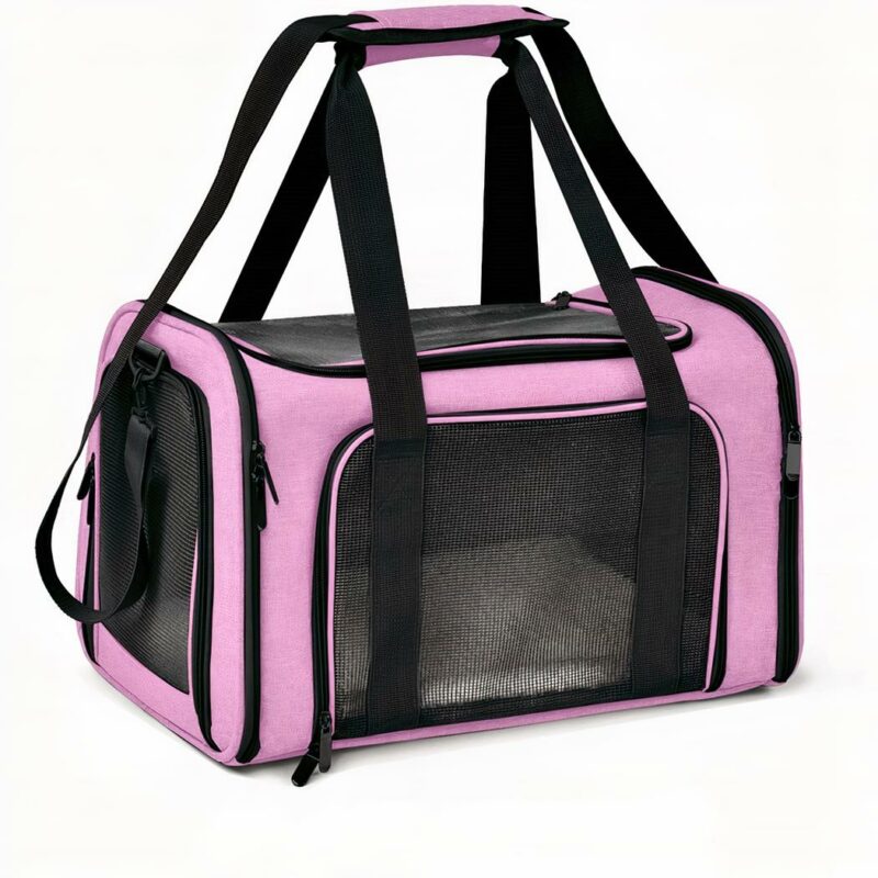 Sac à dos de voyage pour animal de compagnie - L, Rose - Chat Chien