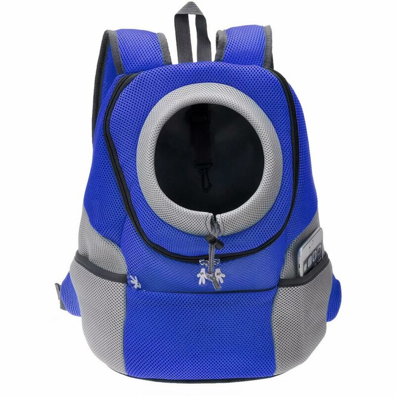 Sac à dos de promenade à double épaule pour chien - Bleu, M - Chat Chien