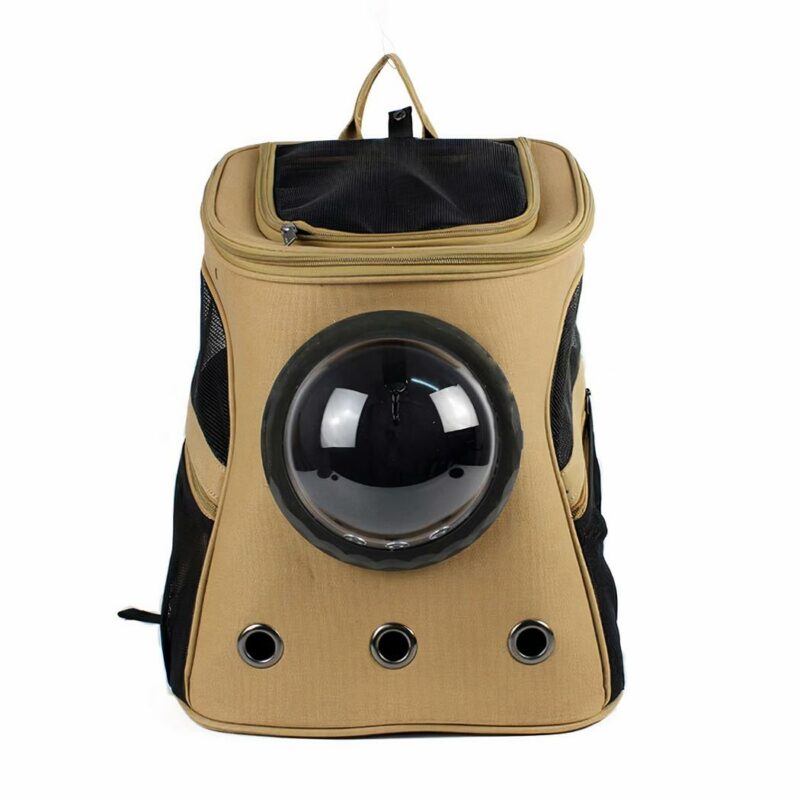Grand sac à dos avec capsule spatiale pour animaux - Or - Chat Chien