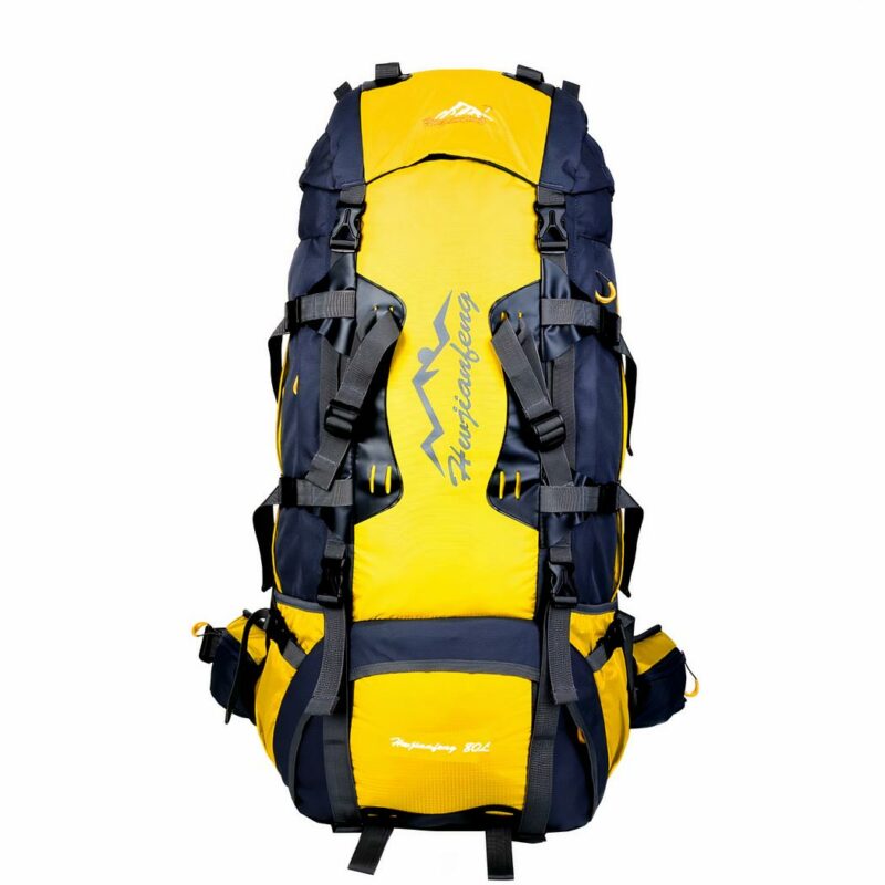 Grand sac à dos de randonnée (80L) - Jaune - Sac à dos Sac à dos de randonnée