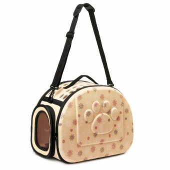 Sac à bandoulière de transport pour chien - Beige, M - Chien Chat