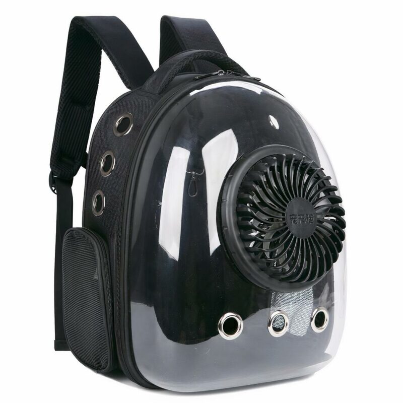 Sac à dos de transport transparent pour chien - Noir - Chien Chat