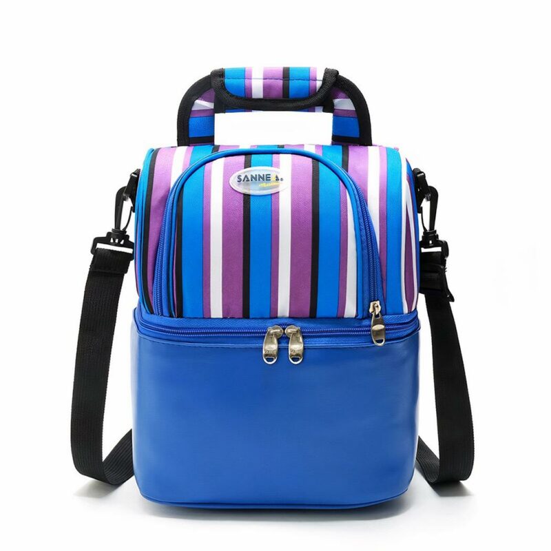 Sac à bandoulière isotherme double couche - Bleu - Sac Boîte à déjeuner
