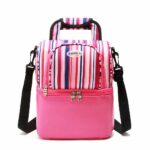 Sac à bandoulière isotherme double couche - Rose - Sac Boîte à déjeuner