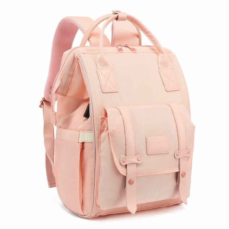 Sac à dos bébé avec port de chargement USB - Rose - Sac à main Sac à dos