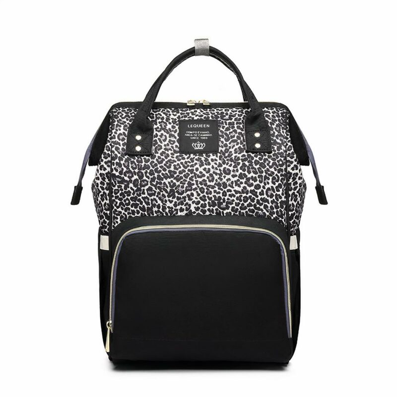 Sac à langer bébé avec imprimé léopard - Gris - Couche Sac à langer