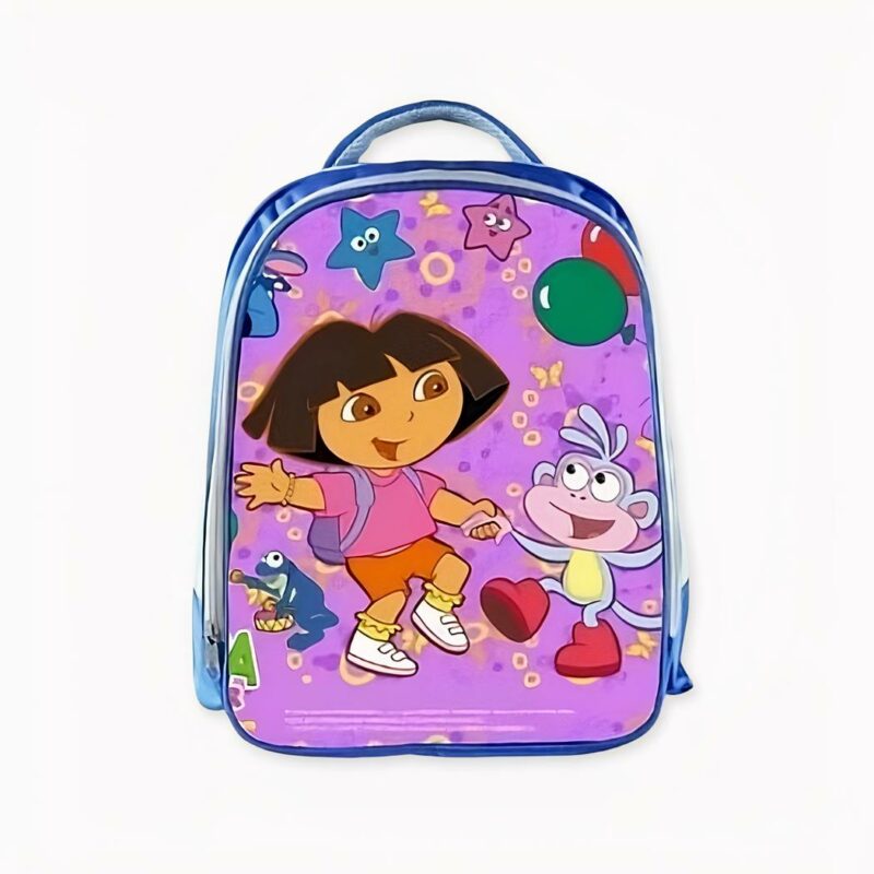 Sac d'école Dora fait la fête couleur violet. Bonne qualité et très à la mode.