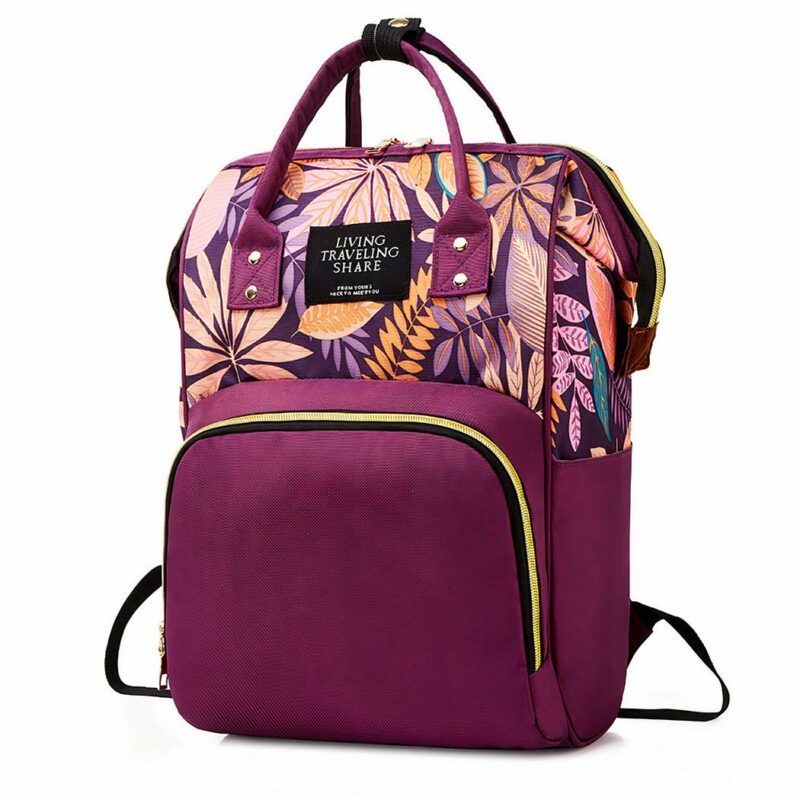 Sac à dos bébé motif floral - Rose - Couche Sac à langer