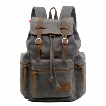 Sac à dos en toile pour homme - Gris - Sac à dos scolaire Sac à dos