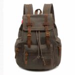 Sac à dos en toile pour homme - Kaki - Sac à dos Sac à dos pour ordinateur portable