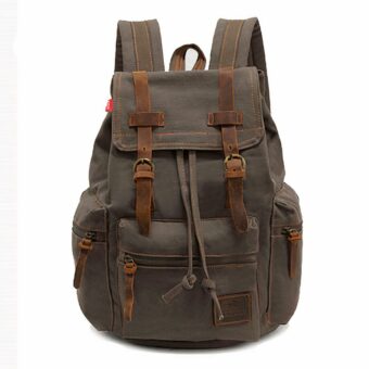 Sac à dos en toile pour homme - Kaki - Sac à dos Sac à dos pour ordinateur portable