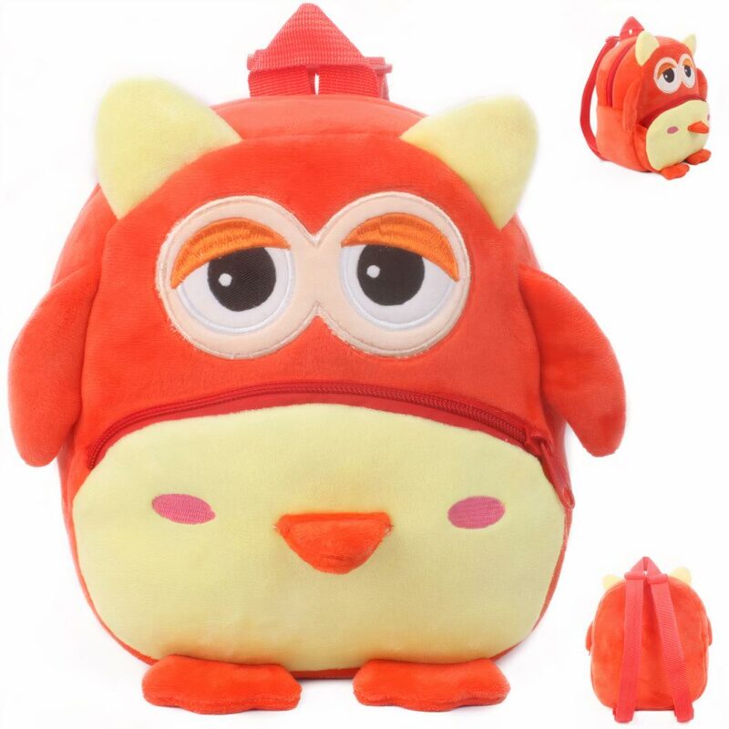Sac à dos peluche animal pour bébé - Rouge - Animal en peluche Sac à dos scolaire