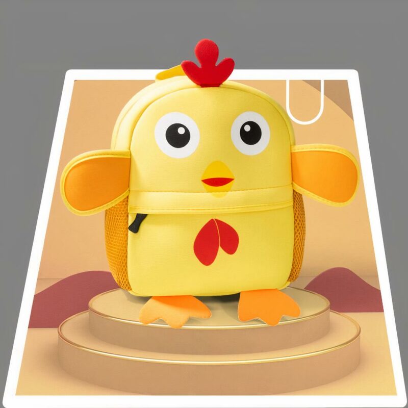 Sac à dos animaux 3D pour enfant - Jaune poussin - Sac à dos Sac à dos scolaire