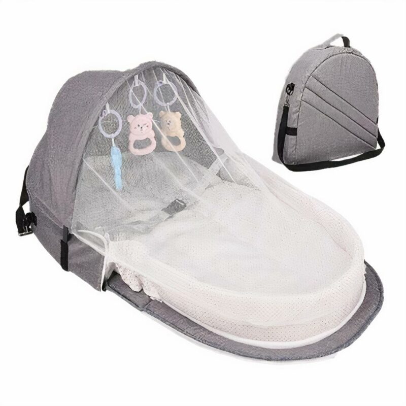 Sac berceau portable pour bébé - Gris - Lit bébé Lit de camp