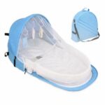Sac berceau portable pour bébé - Bleu - Les moustiques Moustiquaire