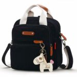 Sac à couches en toile pour maman - Noir - Sac à main Sac