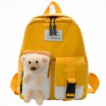 Sac à dos ours mignon pour enfant - Jaune - Sac à dos scolaire Sac à dos fille