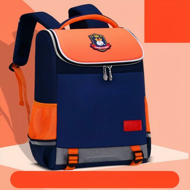 Sac d'école imperméable pour enfants - Orange - Sac à dos scolaire Sac à dos