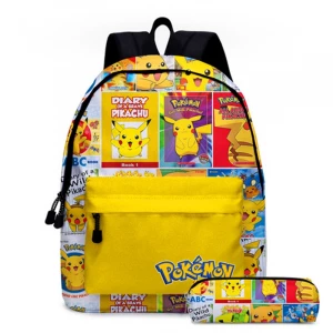 Sac à dos Pokémon Go pour enfants - Jaune - Sac à dos scolaire Sac à dos pour garçons